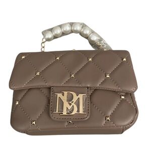 Badgley Mischka Taupe Beaded Crossbody